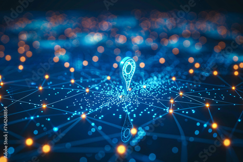 Digital Connectivity in Cyberspace, Futuristic Blue Network Background