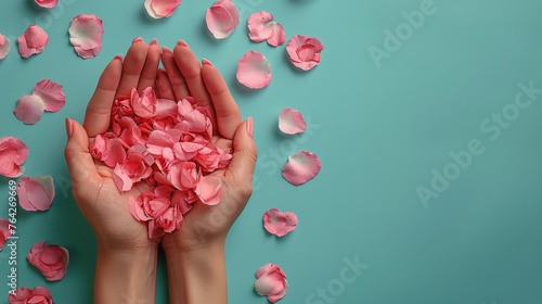 Woman Holding Pink Flowers