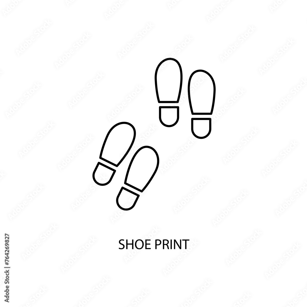shoe print concept line icon. Simple element illustration. shoe print concept outline symbol design. shoe print concept line icon. Simple element illustration. shoe print concept outline symbol design.