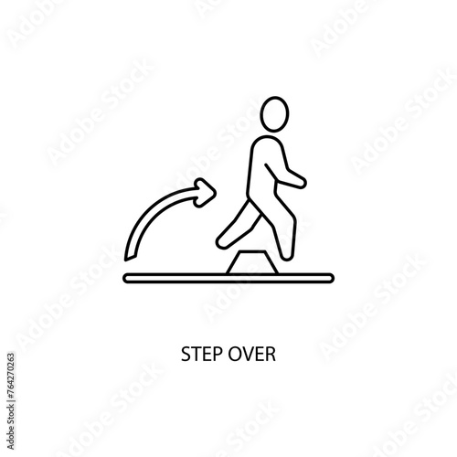 step over concept line icon. Simple element illustration. step over concept outline symbol design.