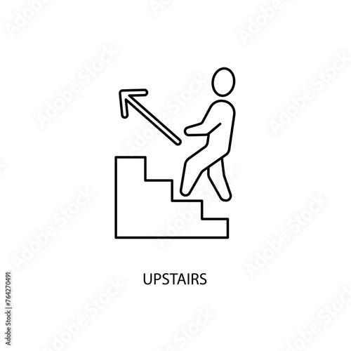 upstairs concept line icon. Simple element illustration. upstairs concept outline symbol design.