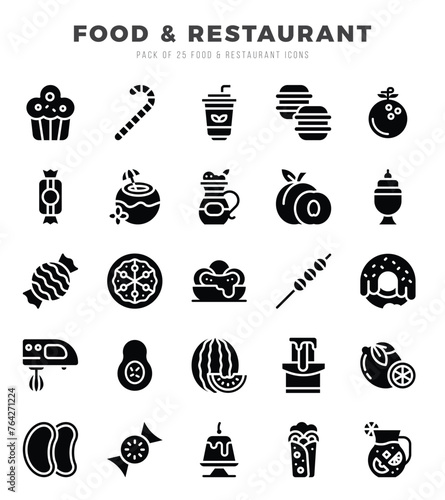 Food and Restaurant icons set. Vector illustration.