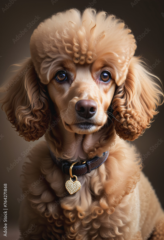 Half body poodle dog portrait Half body poodle dog portrait