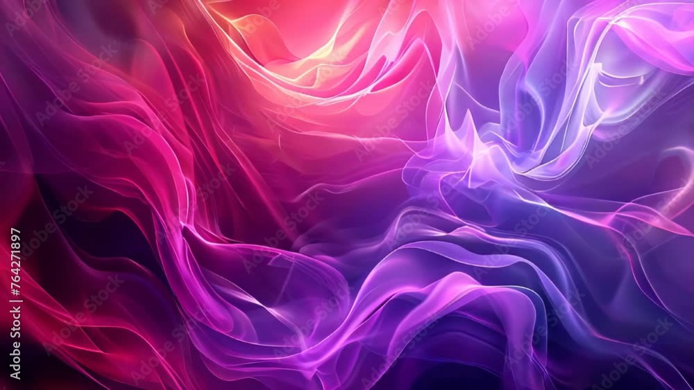 Abstract background with glowing wavy lines. Purple and pink colors. Abstract background with glowing wavy lines. Purple and pink colors.