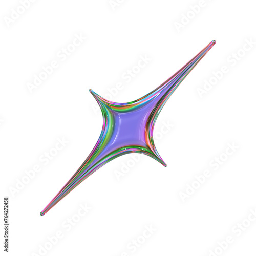 3d hologram abstract glass shape © vanzyst