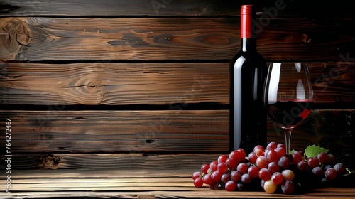Red Wine Glass Beside Wine Bottle