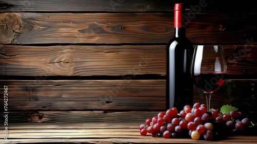 Red Wine Glass Beside Wine Bottle