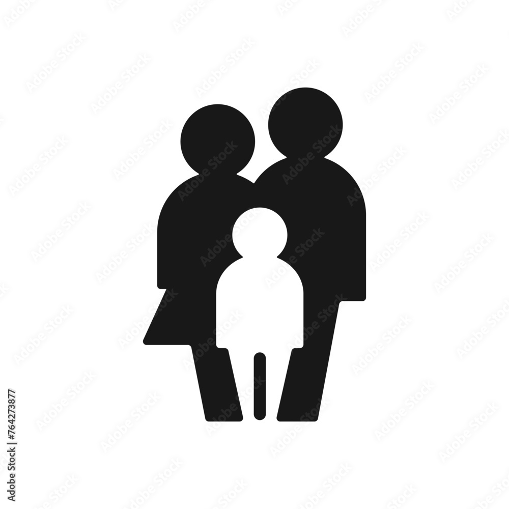 Family, silhouette icon, vector cut silhouette for social media. Family, silhouette icon, vector cut silhouette for social media.