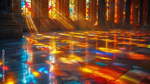 Room Filled With Many Stained Glass Windows