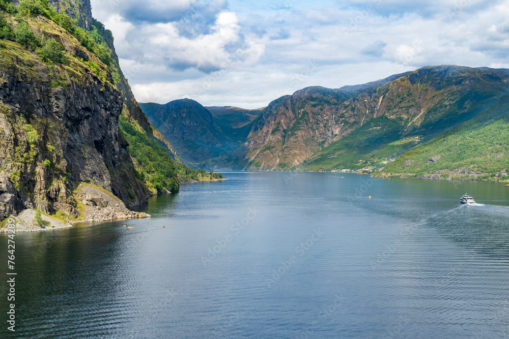 The fjord and view from Flam in Norway