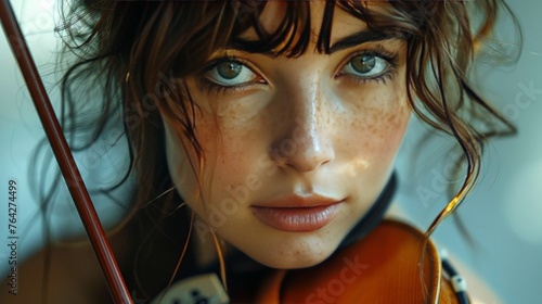 Person Holding Violin Close Up