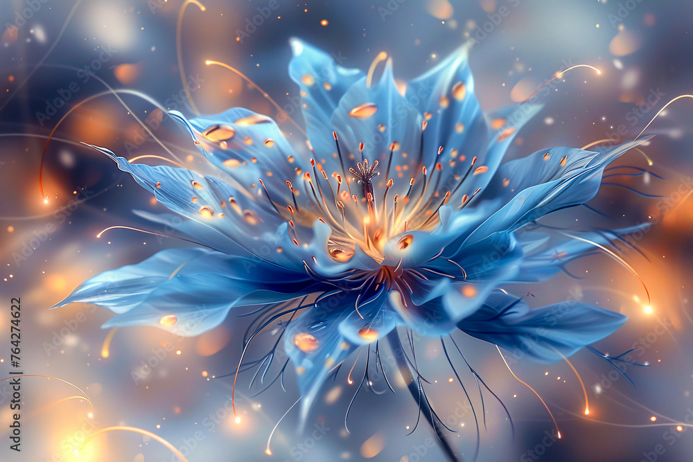 Fractal Blooms: Abstract Floral Design Merging Nature and Digital Fantasy Fractal Blooms: Abstract Floral Design Merging Nature and Digital Fantasy