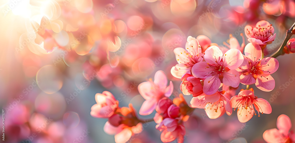 Abstract nature spring background with a flower banner, ideal for spring-themed events and promotions.