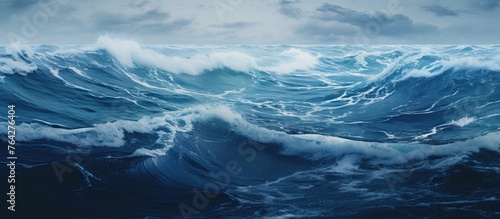 A close up of a large body of water with waves gently rippling on the surface