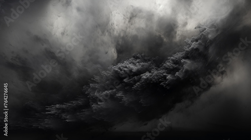 Monochrome Cloudscape Drama: Charcoal Explosion Abstract