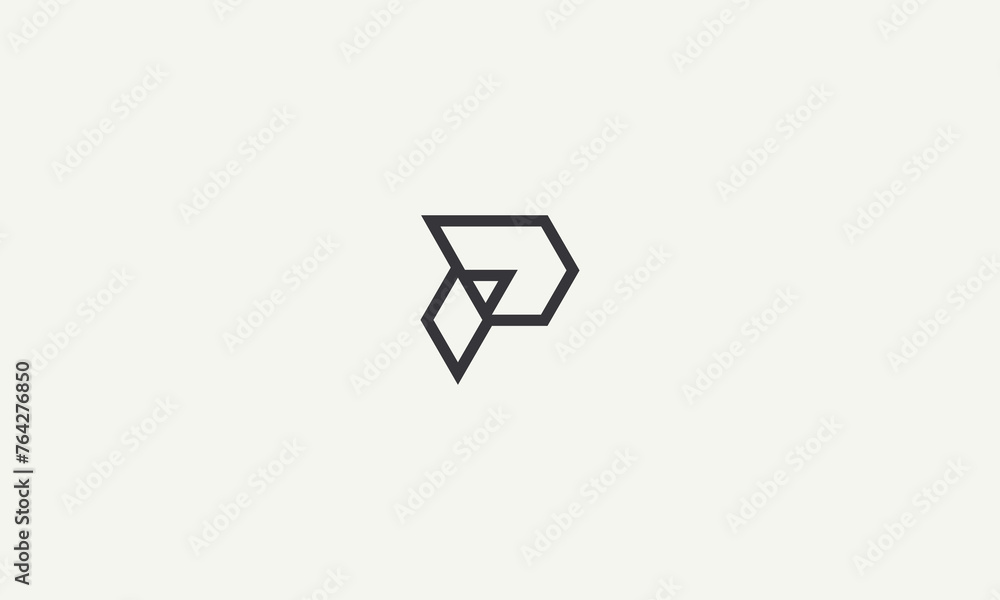 initial letter P simple monogram logo design vector illustration initial letter P simple monogram logo design vector illustration