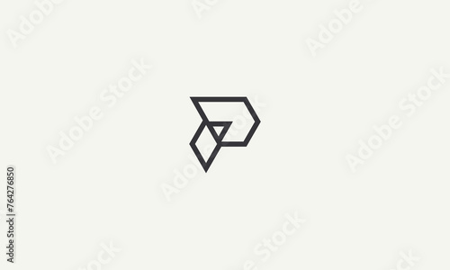 initial letter P simple monogram logo design vector illustration © anello