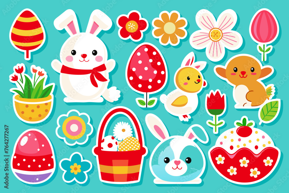 easter stickers vector illustration easter stickers vector illustration