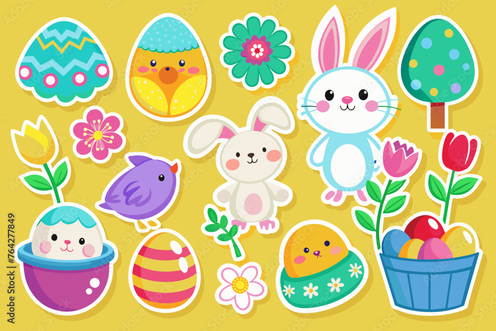 easter stickers for kids vector illustration easter stickers for kids vector illustration