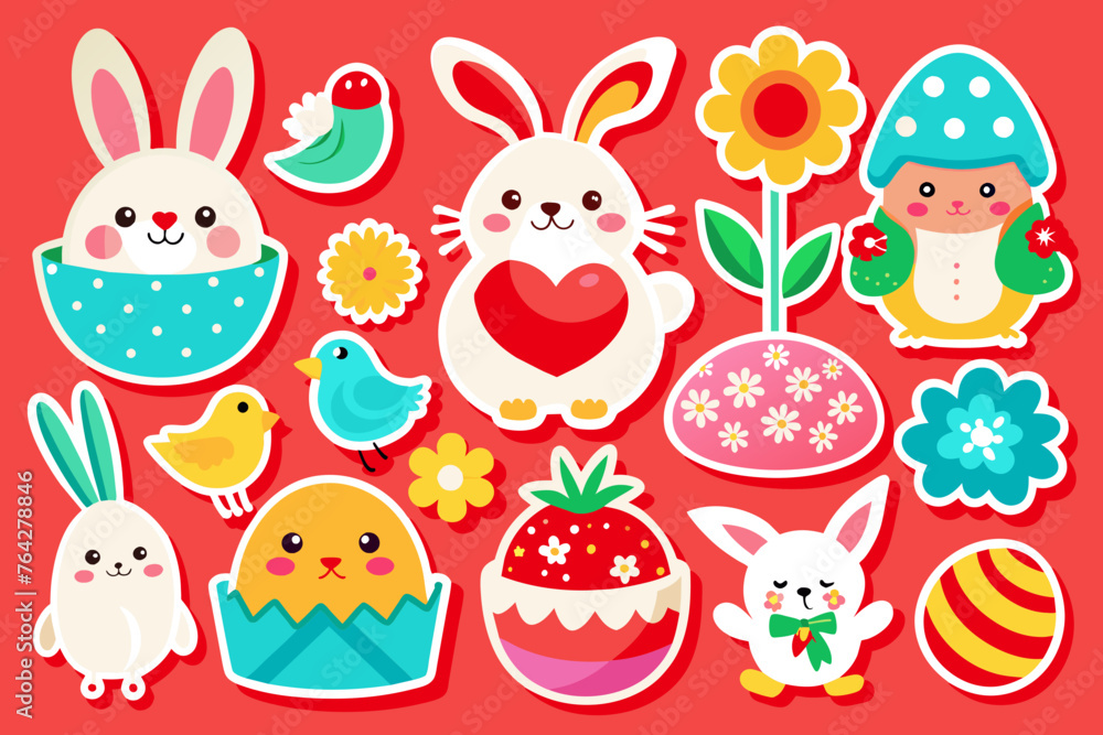 easter stickers for kids vector illustration easter stickers for kids vector illustration