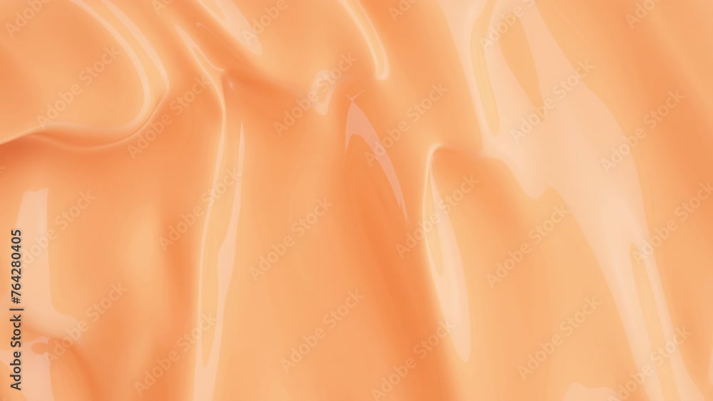 Abstract cosmetic peach looping animation background. Smooth beige wavy cream or liquid Abstract cosmetic peach looping animation background. Smooth beige wavy cream or liquid