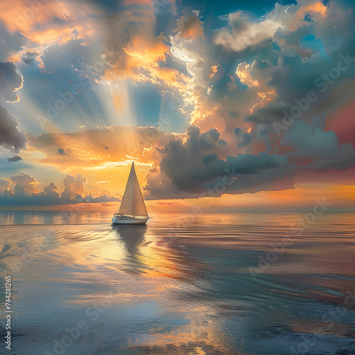 A Serene Sunrise: The Embrace of Solitude and Predawn Tranquility in the Ocean