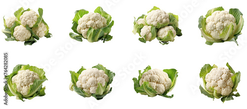 Set Of Cauliflower With Transparent Background, Vegetables