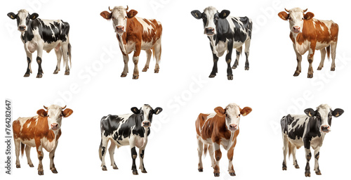 Set Of Cows With Transparent Background, Animals
