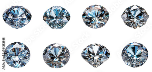 Set Of Diamonds With Transparent Background, Jewelry