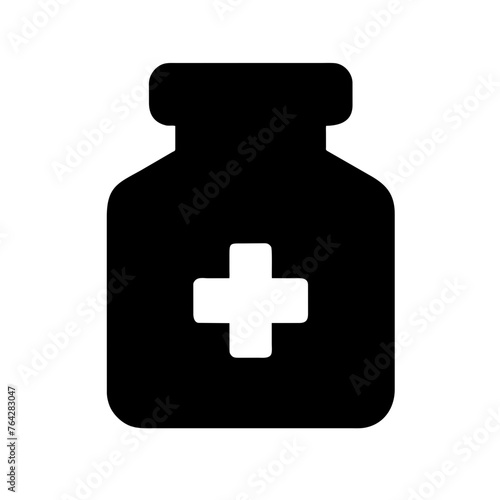 Medicine icon with medical plus symbol