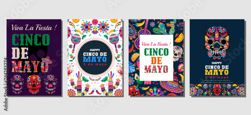 Elegant cinco de mayo Set of greeting cards, posters, holiday covers photo