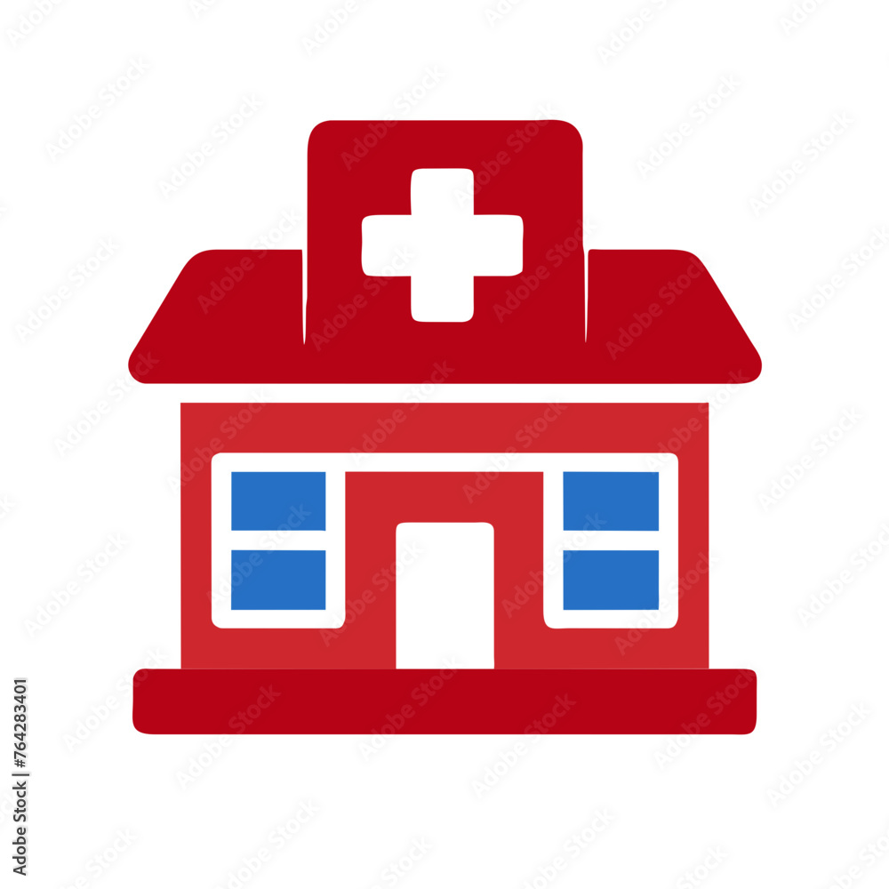 Obraz premium Gradient color healthcare facilities Hospital clinic building symbol icon vector graphic
