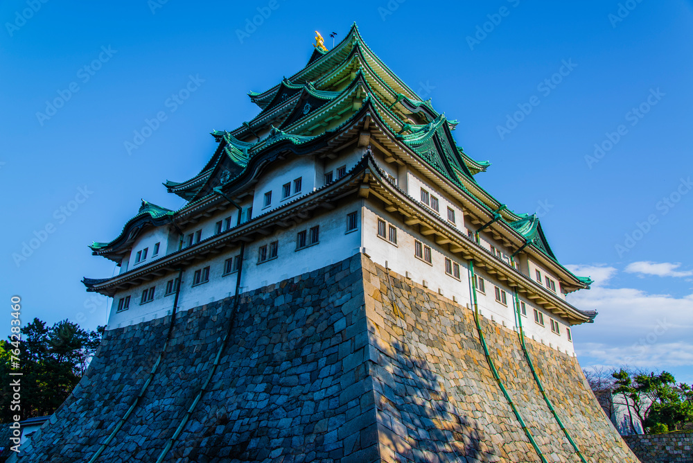 Nagoya, Japan - March 19 2016: Nagoya Castle in Spring time Nagoya, Japan - March 19 2016: Nagoya Castle in Spring time