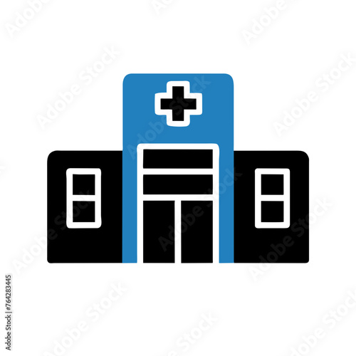Gradient color healthcare  facilities Hospital clinic building symbol icon vector graphic