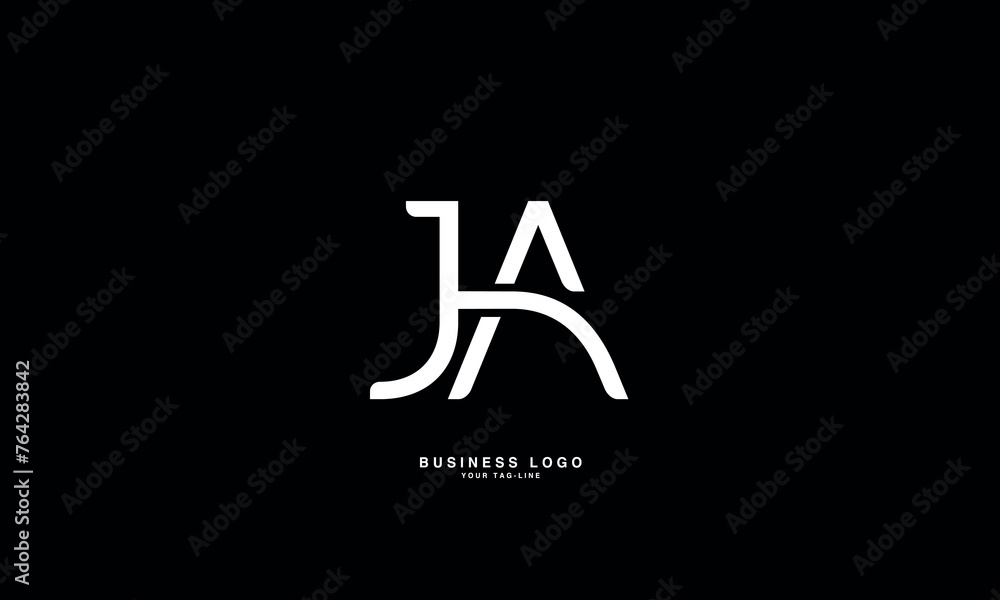JA, AJ,, J, A, Abstract Letters Logo Monogram JA, AJ,, J, A, Abstract Letters Logo Monogram
