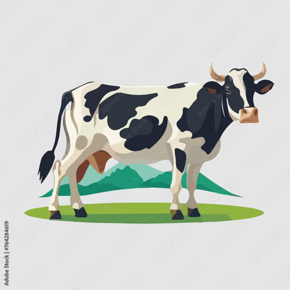 Cow vector illustration logo style flat vector illu