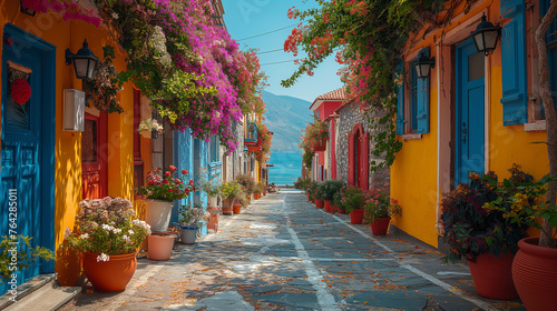  Colourful streets of Greece.