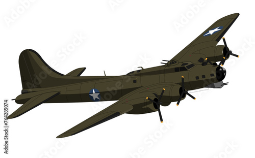 USA World War II B-17 Heavy Bomber Vector 