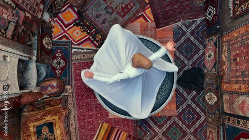 Aerial view of Sufi Whirling Dervish, Turkey	
