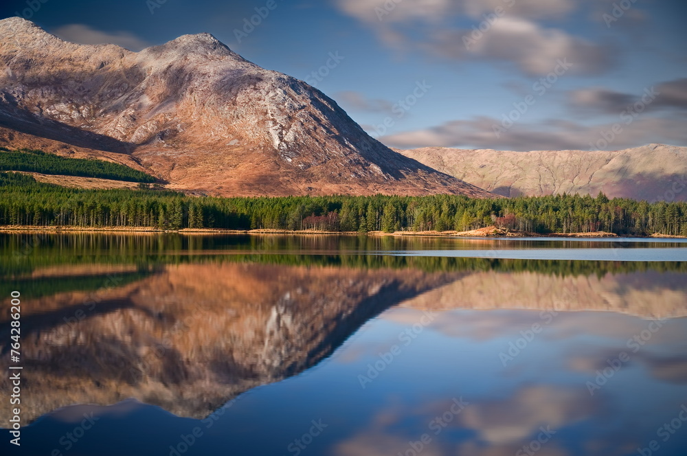lake in the connemara mountains landscape