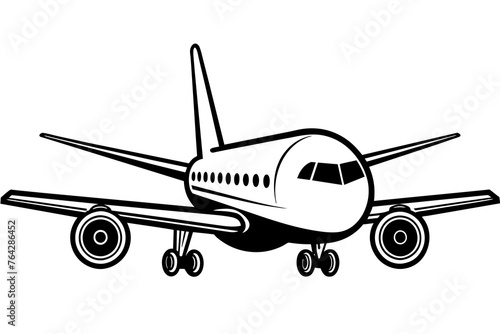 airplane silhouette vector art illustration