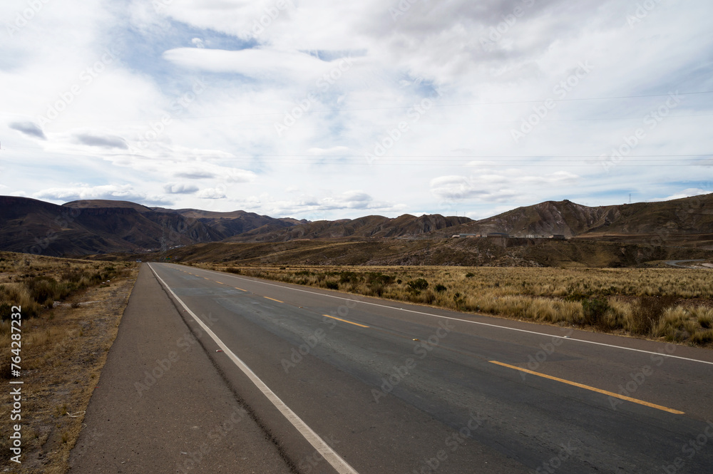 Section of route 5 in Bolivia near the city of Potosi