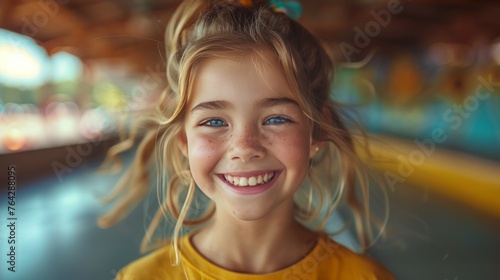 Little Girl Smiling in Yellow Shirt