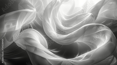 White Fabric on Black Background