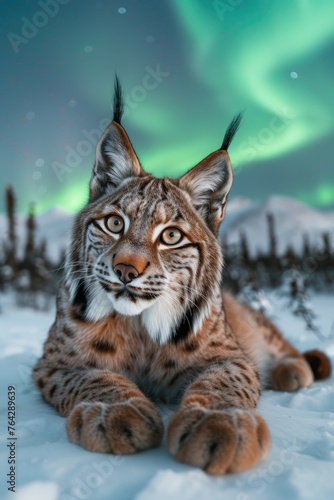 Majestic Lynx in Winter Wonderland