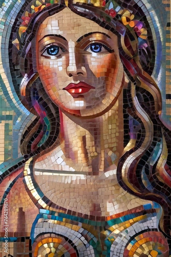 in the style of mosaic art from the ancient Roman period