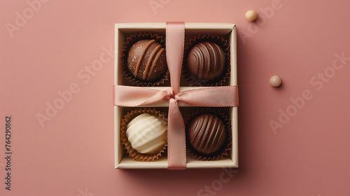 Box of Chocolates With Pink Ribbon