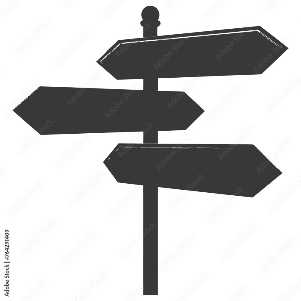 Silhouette steel directional signboard black color only Silhouette steel directional signboard black color only
