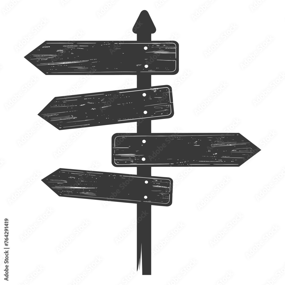 Silhouette steel directional signboard black color only Silhouette steel directional signboard black color only