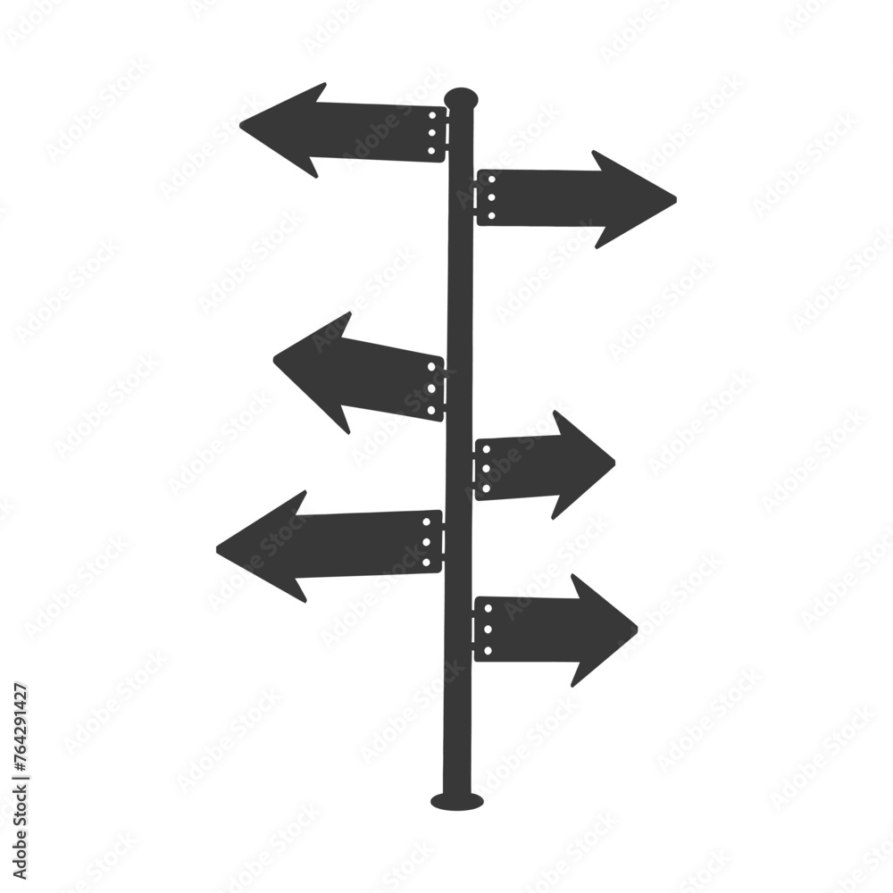 Silhouette steel directional signboard black color only Silhouette steel directional signboard black color only